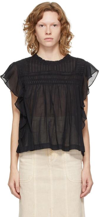 Isabel Marant Tops - Isabel Marant Etoile Black Layona Blouse Sz 8